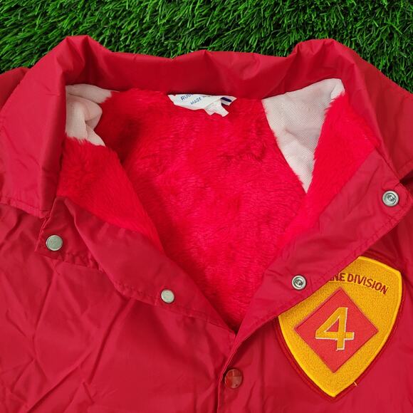 Vintage 70s USMC 4th Marine Jacket Medium 22x25 Baggy Red - Picture 8 of 16